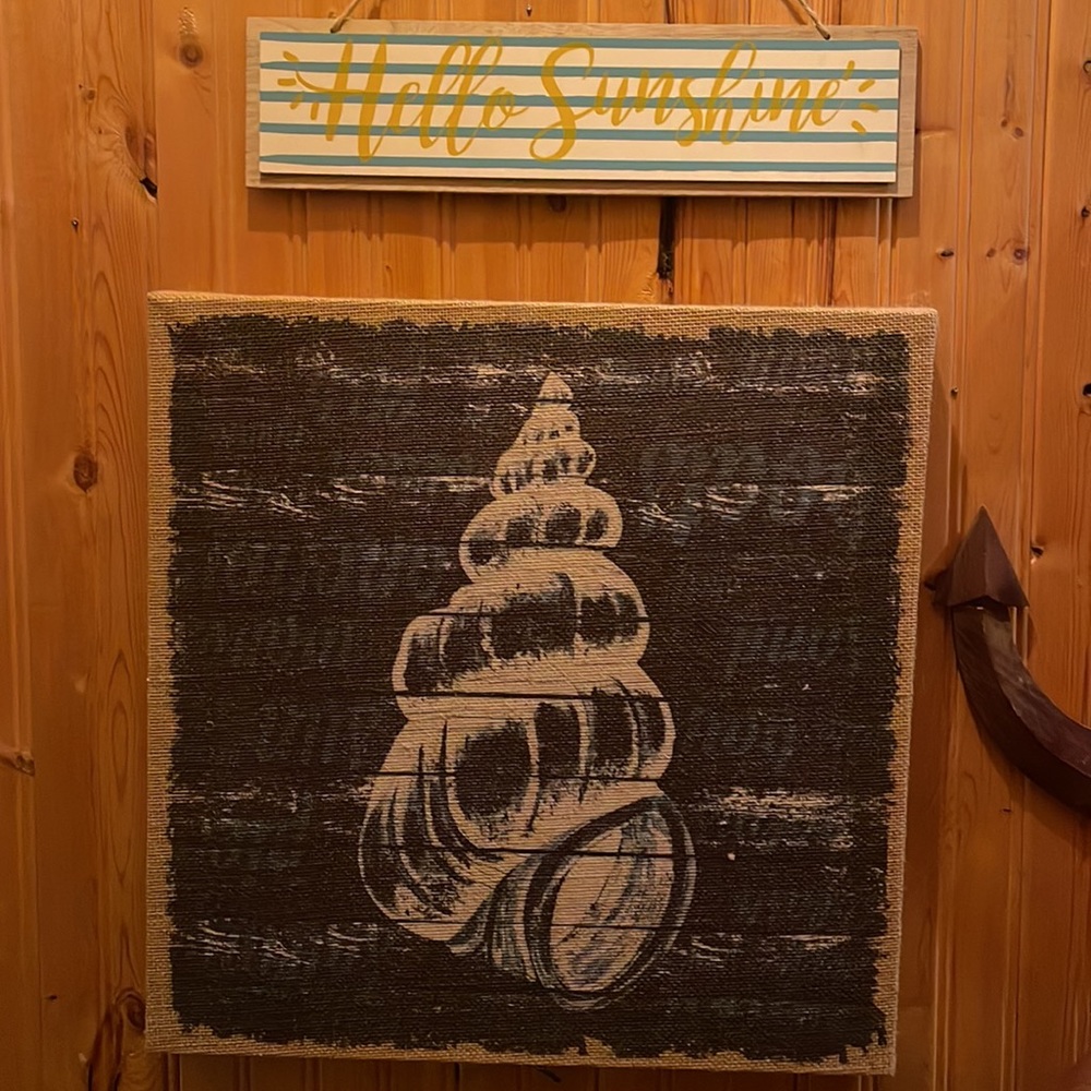 Burlap seashell and Hello Sunshine set